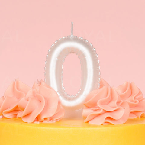 Loyal White Balloon Number Candle