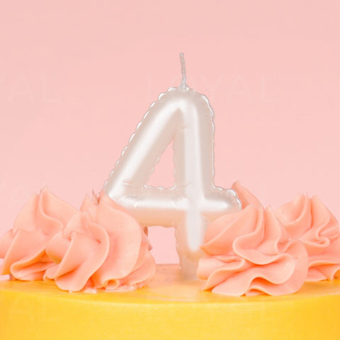 Loyal White Balloon Number Candle