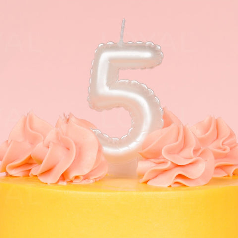 Loyal White Balloon Number Candle