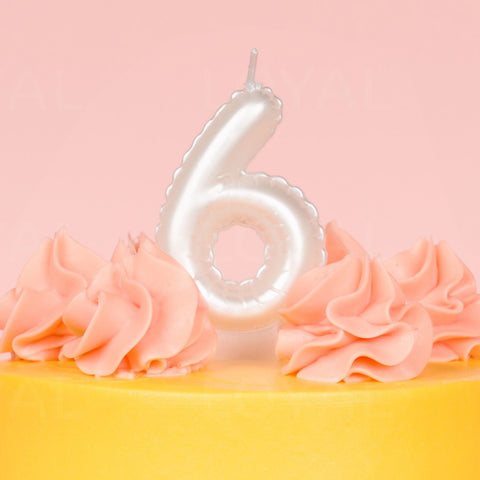 Loyal White Balloon Number Candle