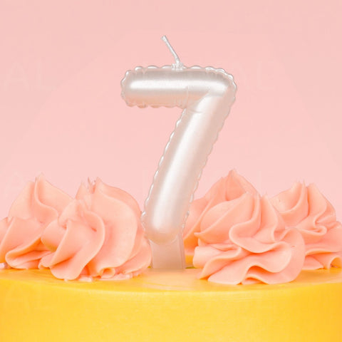 Loyal White Balloon Number Candle