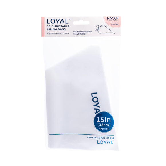 Loyal Clear Disposable Piping Bags 38cm / 15 inch - 10 pack