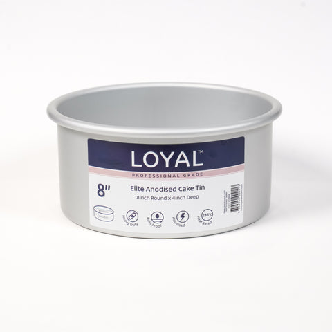 Loyal Elite Anodised Round 4 inch Deep Cake Tin - 8 inch (20cm)