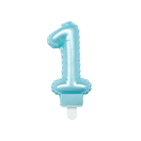Loyal Blue Balloon Number Candle