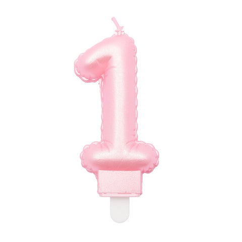 Loyal Pink Balloon Number Candle