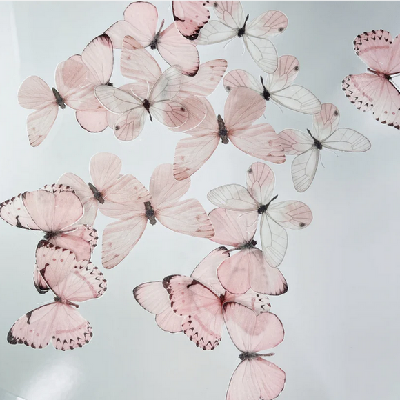 more wafer paper butterflies pretty in  pink