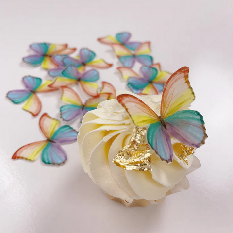 More wafer paper butterflies rainbow