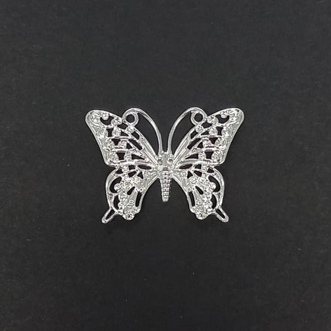 More Silver Arched Butterflies 35mm (Pack of 10)