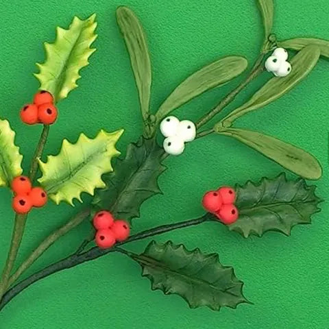 Christmas Holly & Berries Large Silicone Mould