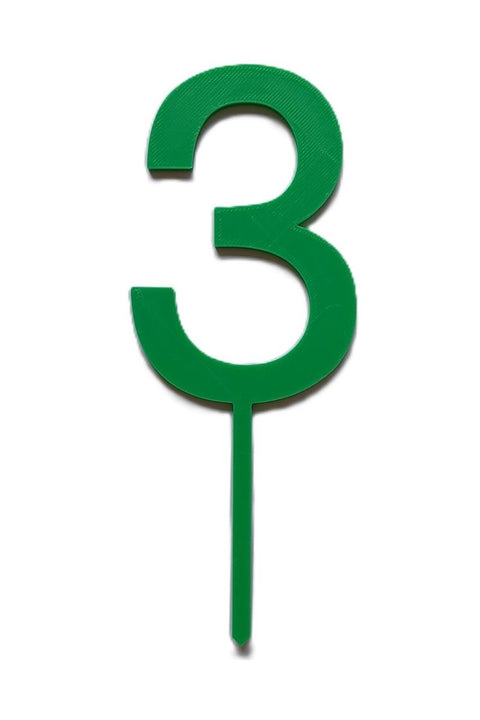 Green Number cake topper