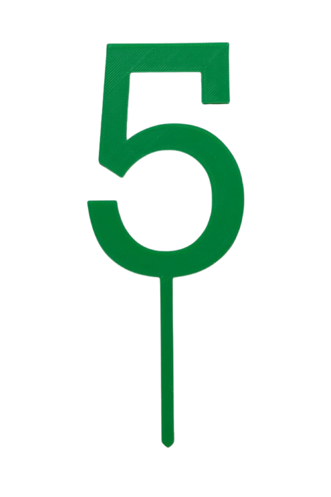 Green Number cake topper