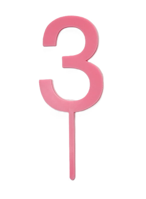 Pink Number cake topper