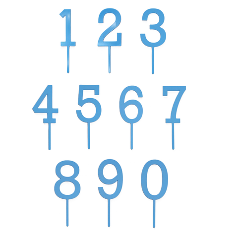 Blue Number cake topper