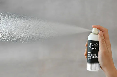 Over the Top Metallic PEARL WHITE edible spray 48g
