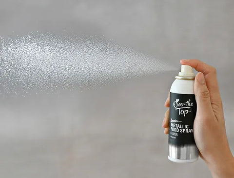 Over the Top Metallic SILVER edible spray 48g