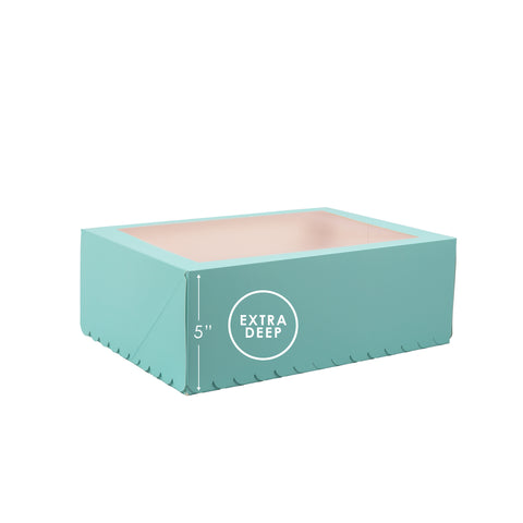 Papyrus & co Scalloped Tall Cupcake Box (12 hole) - Pastel Blue