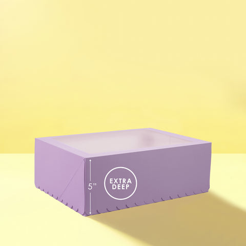 Papyrus & co Scalloped Tall Cupcake Box (12 hole) - Pastel Lilac