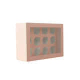 Papyrus & co Scalloped Tall Cupcake Box (12 hole) - Pastel Pink