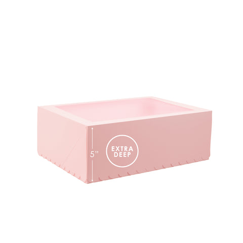 Papyrus & co Scalloped Tall Cupcake Box (12 hole) - Pastel Pink