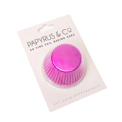 Papyrus & Co Hot Pink Foil Standard Cupcake Baking Cups - 50 pack