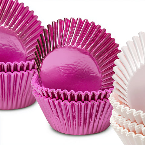 Papyrus & Co Hot Pink Foil Standard Cupcake Baking Cups - 50 pack
