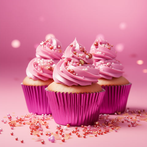 Papyrus & Co Hot Pink Foil Standard Cupcake Baking Cups - 50 pack