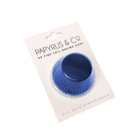 Papyrus & Co Navy Blue Foil Standard Cupcake Baking Cups - 50 pack