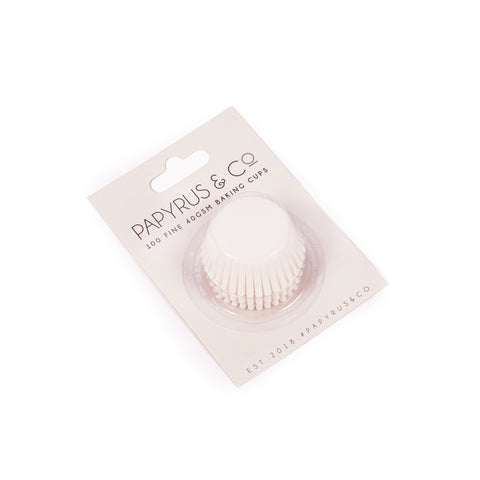 Papyrus & Co White Greaseproof Mini Cupcake Baking Cups - 100 pack