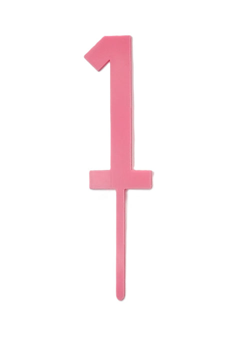 Pink Number cake topper