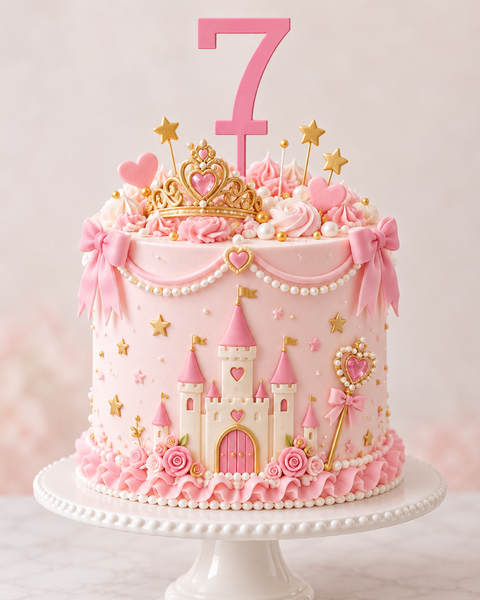 Pink Number cake topper