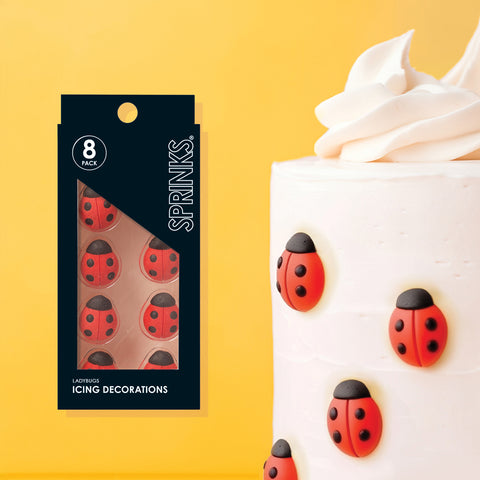 Sprinks Icing Decorations - LADYBUGS (8 pieces)