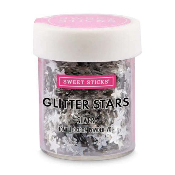 Sweet Sticks Edible Glitter Silver Stars