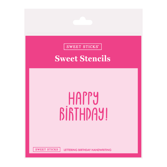 Sweet Sticks Lettering Birthday Hanwriting stencil