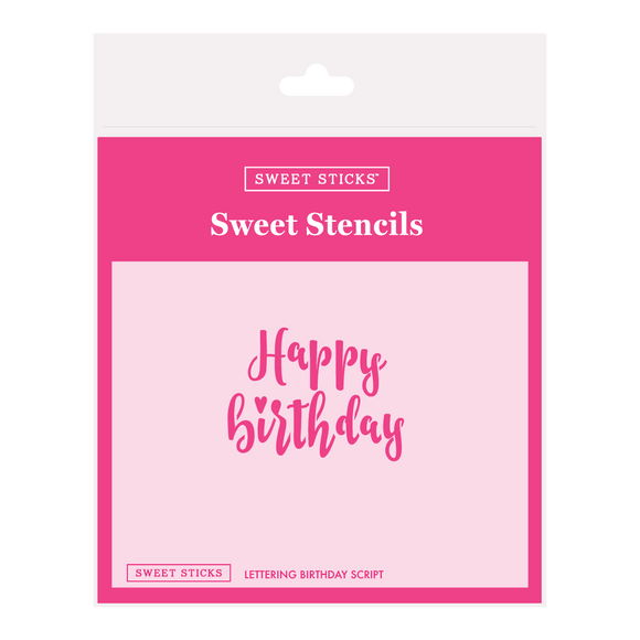 Sweet sticks Lettering Birthday Script stencil