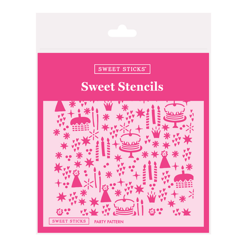 Sweet Sticks Birthday Party pattern stencil