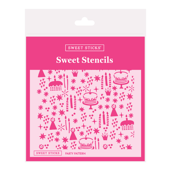 Sweet Sticks Birthday Party pattern stencil