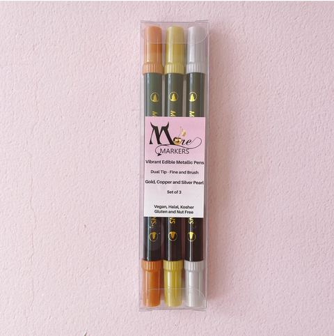 Moreish Cakes Metallic Marker Pens - Gold, Silver, Copper