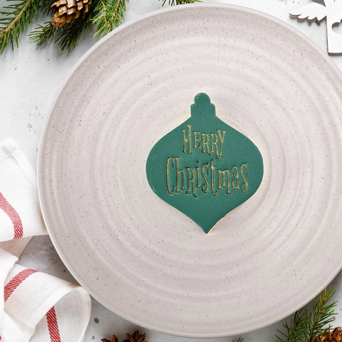 Custom Cookie Cutters Merry Christmas V2 embosser