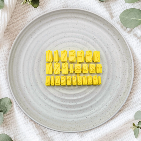 Custom Cookie Cutters Script Letter Stamps - Number set