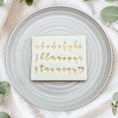 Custom Cookie Cutters Script Letter Stamps - Lowercase