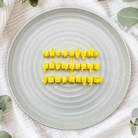 Custom Cookie Cutters Script Letter Stamps - Lowercase