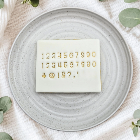 Custom Cookie Cutters Modern Letter Stamps - Number & Punctuation