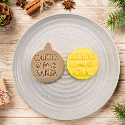 Custom Cookie Cutters Cookies for Santa embosser