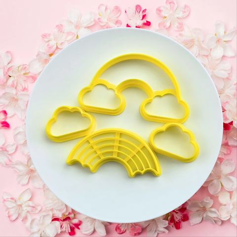 Rainbow Cookie / Biscuit embosser & cutter set