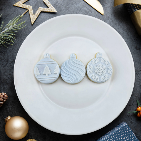 Custom Cookie Cutters Mini Bauble cutter & embosser set