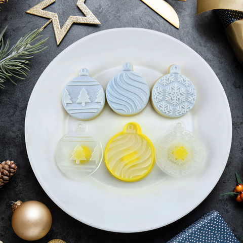 Custom Cookie Cutters Mini Bauble cutter & embosser set