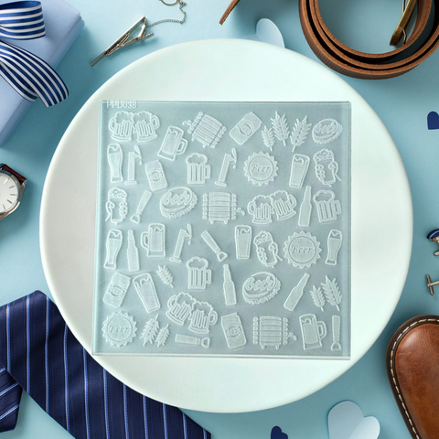 Custom Cookie Cutters Beer pattern plate debosser