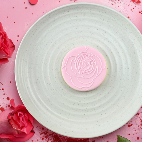 Custom Cookie Cutters Rose debosser