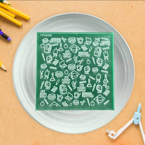 Custom Cookie Cutters Education pattern plate debosser