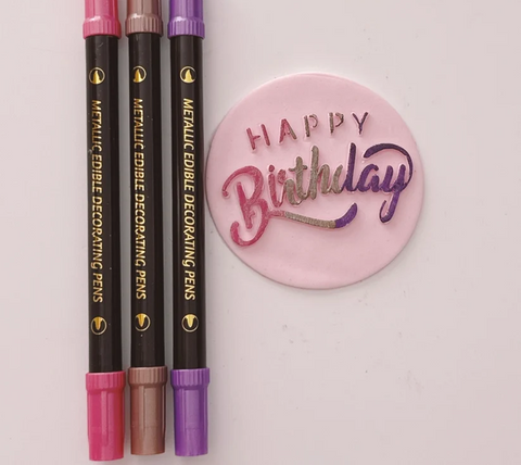 More Metallic Edible Markers Set of 3 - Pink, Purple and Rose Gold